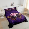 thumbnail image 4 of Sugar Skull Comforter Set King Size Death Moth Print Bedding Happy Halloween Bedding Comforter Sets Teens Halloween Decor Gothic Style Duvet Insert Halloween Themed Quilt, 4 of 6