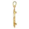 thumbnail image 3 of FJC Finejewelers 14 kt Yellow Gold Hand Twisted Ribbon 22.0mm Prong Coin Bezel Pendant, 3 of 6