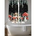 thumbnail image 5 of Red Mushrooms Sheer Curtains 2 Panels Set Eucalyptus Leaves Plants Black Night Sky Stars Sheer Window Curtains Light Filtering Rod Pocket Voile Drapes for Bedroom Living Room 52"X72", 5 of 8