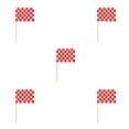 thumbnail image 1 of Naiovety 100 piezas accesorios de charcutería palillos de banderas cumpleaños rojo blanco a cuadros tela escocesa blanca roja 5Conjunto, 1 of 6