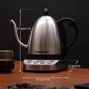 Bonavita 1 L Electric Gooseneck Kettle, Silver with Temperature Control