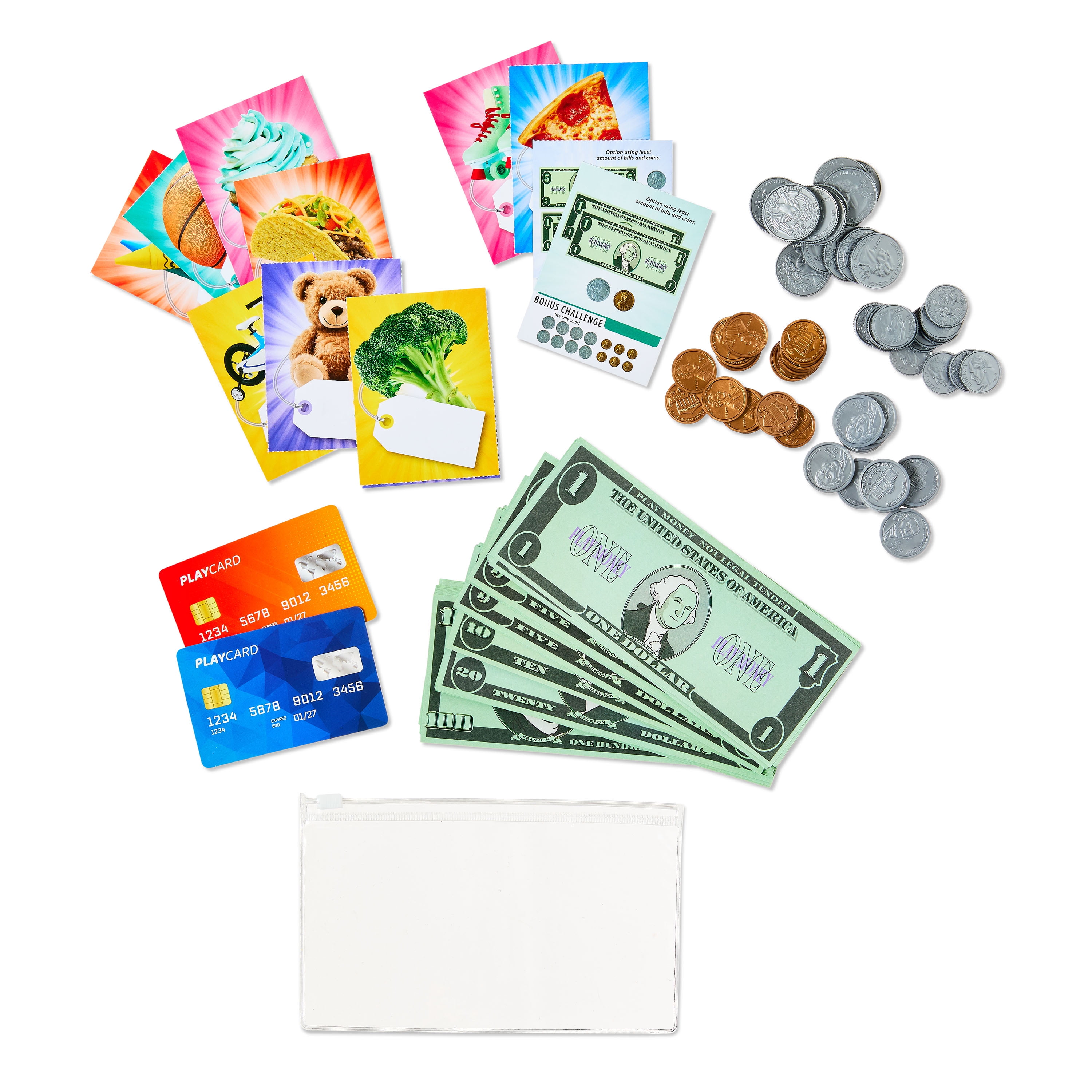 Pen+Gear Play Money Set for Kids for Pretend Play, Learning Math, Dollars & Making Change