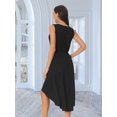 thumbnail image 5 of DARING DIVA Women's V Neck Sleeveless Midi Wrap Dresses S Black, 5 of 7