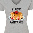 thumbnail image 4 of Inktastic I Love Pancakes with Cute Stack of Pancakes Women's V-Neck T-Shirt, 4 of 5