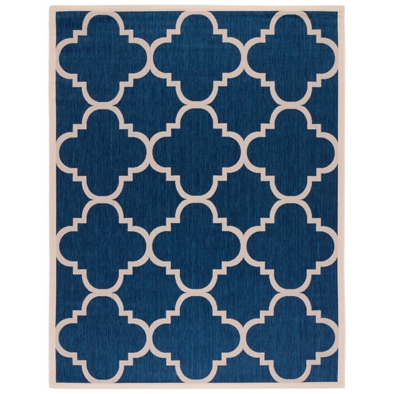 Safavieh Courtyard Becky Geometric Indoor/Outdoor Area Rug, Navy/Beige, 8' x 10'