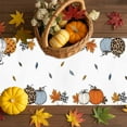thumbnail image 3 of Fall Table Runner Thanksgiving Blue Pumpkin Table Runners Maple Leaves Sunflower It's Fall Y'all Cotton Linen Dresser Scarf Kitchen Dining Table Decor for Fall Holiday Party Decor 13x36 Inch, 3 of 9