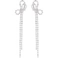 thumbnail image 1 of Pendientes de gota Pendientes colgantes de plata Pendientes de diamantes de imitación para mujer Pendientes de tuerca ligeros Nudo de cristal TUNC Sencillez, 1 of 5