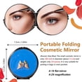 thumbnail image 2 of Portable Foldable Metal Makeup Travel Makeup Mirror with Cartoon Animal Design, Double-Sided 1X/2X Compact Makeup Mirror Pocket Makeup Mirror (Round,Drip Blue), 2 of 7