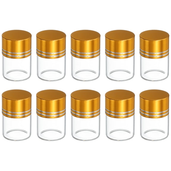 Uxcell 10Pcs Mini Glass Bottles with Lids, 5ml Small Clear Bottles Glass Empty Jars Vials for DIY Crafts Party Wedding Decor Favors