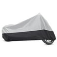 thumbnail image 1 of Funda para moto Funda para moto Protector contra el polvo de lluvia XXXL para Harley Touring Road King Electra Glide Street Glide Full Dress Cruiser Silver Tone Black 190T Unique Bargains cubiertas para vehículos de deportes motorizados, 1 of 1