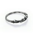 thumbnail image 3 of JeenMata Nature Inspired - 0.10 TCW Round Cut Moissanite - Crossover Twig Stackable Ring - 18K Black Gold Plating over Silver, 3 of 7