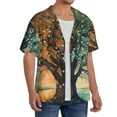 thumbnail image 2 of Zeuib Seasonal Tree Reflection Men's Short Sleeve Button-Down Shirt,Cuban Shirts Classic, Comfortable and Versatile Short Sleeve Dress Shirts for Every Occasion-Medium, 2 of 5