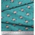 thumbnail image 2 of Soimoi Green Rayon Fabric Geometric & Roses Floral Printed Fabric 1 Yard 58 Inch Wide, 2 of 3