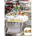 thumbnail image 5 of Outdoor Tablecloth with Umbrella Hole for Patio/Picnic/Party/Camping, Sunflower Waterproof Table Cloth Round Cover Washable, Pink Yellow Floral Elegant Pastoral Botanical (Dia 60"), 5 of 8
