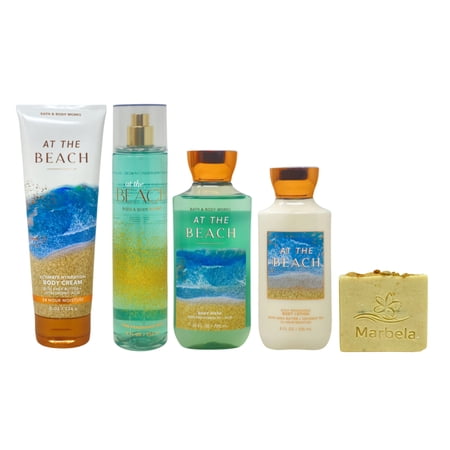 Bath & Body Works At The Beach - Fine Fragrance Mist, Ultimate Hydration Body Cream, Body Wash and Daily Nourishing Body Lotion with a Perfectly Peeled Bar Soap