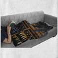 thumbnail image 6 of Bar Soft Flannel Fleece Throw Blanket, Pub Stand with Chairs and Bottles of Alcohol Aligned Interior Cocktail Beverage, Cozy Plush for Indoor and Outdoor Use, 50" x 70", Multicolor, by Ambesonne, 6 of 6