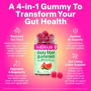 BelliWelli Daily Fiber Gummy Supplement with Probiotics, and Collagen - Watermelon 64 Count