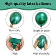thumbnail image 3 of Globos Ztikug de látex metálico verde, 50 unidades, 25 cm, para fiestas, 3 of 6