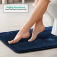 thumbnail image 4 of 1 Contour Clara Clark Bath Mat Bathroom Rug - Absorbent Memory Foam Bath Rugs - Non-Slip, Thick, Cozy Velvet Feel Microfiber Bathrug, Plush Shower, Toilet- Floor Bathmats Carpet - Blue - 24"x19", 4 of 6