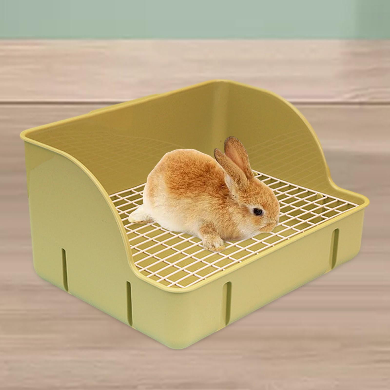 Bvdfgk Litter Box Cage Toilet Bedding Box Corner Litter Pan Potty for Bunny Guinea Pigs green steel mesh