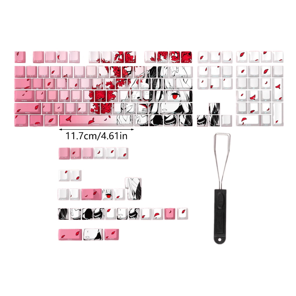 CIYISON 136PCS Keycaps Double Shot Side Print Backlit KeycapsAnime Girl Theme For Mechanical Keyboard 108 96 87 84 75 68 64 61