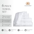 thumbnail image 3 of Casa Platino Bathroom towels 6 Pc Set, 2 White Bath Towels, 2 Hand Towels, 2 Wash Cloths, Ultra Soft & Absorbent Towels - White, 3 of 6