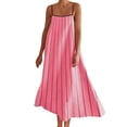 thumbnail image 4 of Bixock Summer Women's Dresses,Casual Dresses for Women,Dresses for Women Spaghetti Strap Neck Stripe Print Flowy Maxi Beach Dresses, 4 of 4