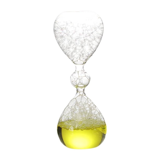 Reloj de arena de burbujas, creativo, para el hogar, hecho a mano, de cristal líquido, con temporizador de movimiento, para escritorio. Amarillo