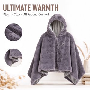 Plumora Plush Heated Wearable Blanket – USB Heated Blanket Hooded Wearable Heated Blanket and Portable Heated Blanket for Adults
