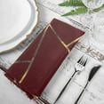 thumbnail image 2 of Efavormart 5 Pack | 20"x20" Modern Burgundy Polyester Linen Dinner Napkins With Gold Foil Geometric Pattern, 2 of 11