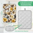 thumbnail image 6 of Yayeee Pot Holders Kitchen Heat Resistant with Pocket 7"x9.8" Cotton Oven Cooking Hot Pads, Brown Flowers, 6 of 7