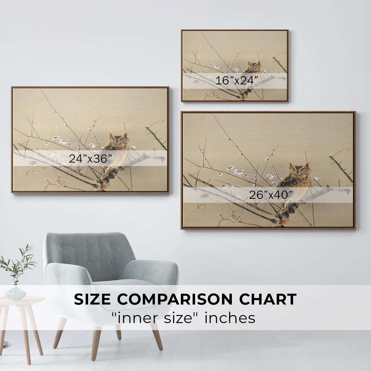 Vintage Landscape-MXVI By Wexford Home Framed in Walnut Wood Gallery Wrapped Canvas 27 in. x 41 in.