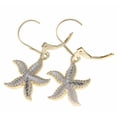 thumbnail image 2 of 14K yellow gold white gold diamond cut 15mm Hawaiian starfish leverback earrings, 2 of 3
