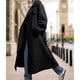 thumbnail image 4 of Abrigo de Invierno de Lana Cruzado para Mujer, Larga, Solapa, Midi, Tipo Gabardina, con Cinturón Negro M, 4 of 10