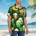 thumbnail image 6 of Uemuo St Patrick's Day10 Printed Regular Fit Short Sleeve Casual Hawaiian Shirt for Men,Aloha shirt,Tropical shirt,Floral print shirt,Vacation Beach shirt-Medium, 6 of 9