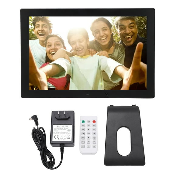 Digital Photo Frame, Black Background Music 100-240V Electronic Photo Frame For Bedroom US Plug