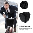 thumbnail image 3 of Cesta de plástico para bicicleta eléctrica, de imitación de ratán, con funda para coche (negra), 3 of 8