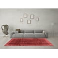 thumbnail image 3 of Ahgly Company Indoor Round Abstract Red Contemporary Area Rugs, 5' Round, 3 of 4