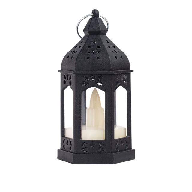 Portable Lantern, Hexagonal Wind Lamp, Festival Wind Lamp, Ambience Lamp, Night Light, Battery Powered Mini Decorative Light for Table, Shelf, and Mantel