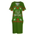 thumbnail image 4 of Feliz Navidad - Vestido holgado con bolsillos estilo suéter feo, vestidos elegantes, vestidos de tallas grandes, vestido elegante de verano, 4 of 7