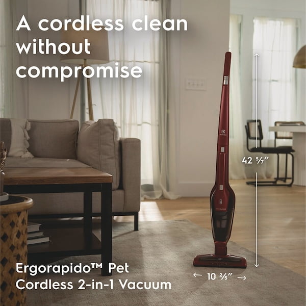 Electrolux Ergorapido Pet Cordless Vacuum, 2-in-1 Design, Pet Hair