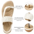 thumbnail image 3 of Ecetana Sandals for Women Woven Flat Sandals with Elasticity Ankle Strap Comfortable Pinch Toe Casual Sandals, 3 of 8