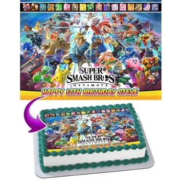 Super Smash Bros. Ultimate 2018 Edible Cake Image Topper Personalized Picture 1/4 Sheet (8"x10.5")
