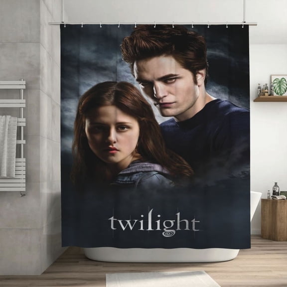 The Twilight Saga Shower Curtain, Waterproof Washable Decorative Shower Curtain for Bathroom Bathtub, Bath Accessories Decor Set with 12 Hooks 72x72Inch Plastic