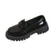 thumbnail image 2 of Xucatan Women's Patent Leather Tassel Loafers, Chunky Sole Slip-On Flat Shoes, Classic British Style Casual Shoes for Women, Plus Size Uniform Shoes Gift, 2 of 8