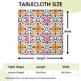 thumbnail image 2 of Yellow Ethnic Floral Pattern Square Fitted Tablecloth with Elastic Edge,Square Table Cover,Washable Elastic Table Cover for Home Kitchen Party Decor 34"x34", 2 of 6