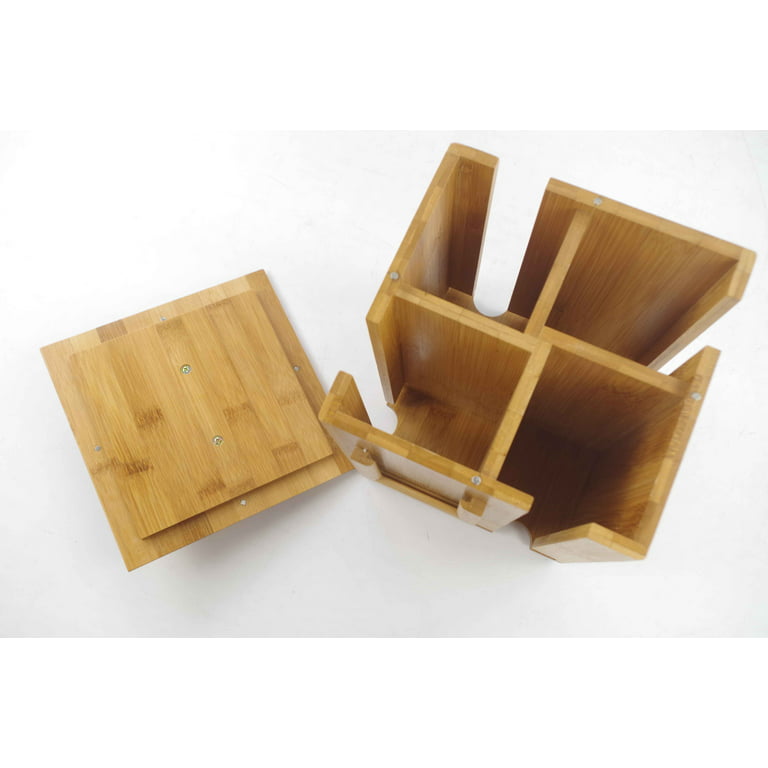 randomgrounds 100% Bamboo Tea Box Storage Organizer Taller Size Holds 120+ Standing or Flat Tea Bags 8 Adjustable Chest Compartments Natural