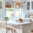thumbnail image 4 of Kitchen Curtains and Valances Set 3 Piece Curtains 36 Inch Length Small Kitchen Window Curtains Orange Grey Modern Abstract Art Window Treatment Tiers for Bedroom Window Decor, Orange, 4 of 5
