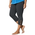 thumbnail image 3 of Women's Capri Pants, Elastic Waist Cropped Pants with Stylish Design, Lounge Business Summer Beach Work Yoga Wear | VerBelle,Gray 4XL, 3 of 7
