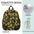 thumbnail image 5 of Sunflower and Geometric Black Pattern Backpack for School, Cute School Bag with Adjustable Shoulder Straps and Padded Back, 13.8"x11.4"x6", 5 of 5